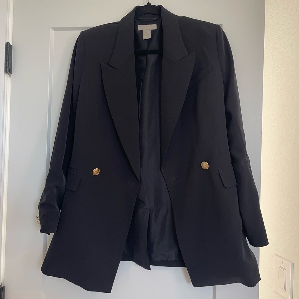 H&M Black Blazer with Gold Buttons